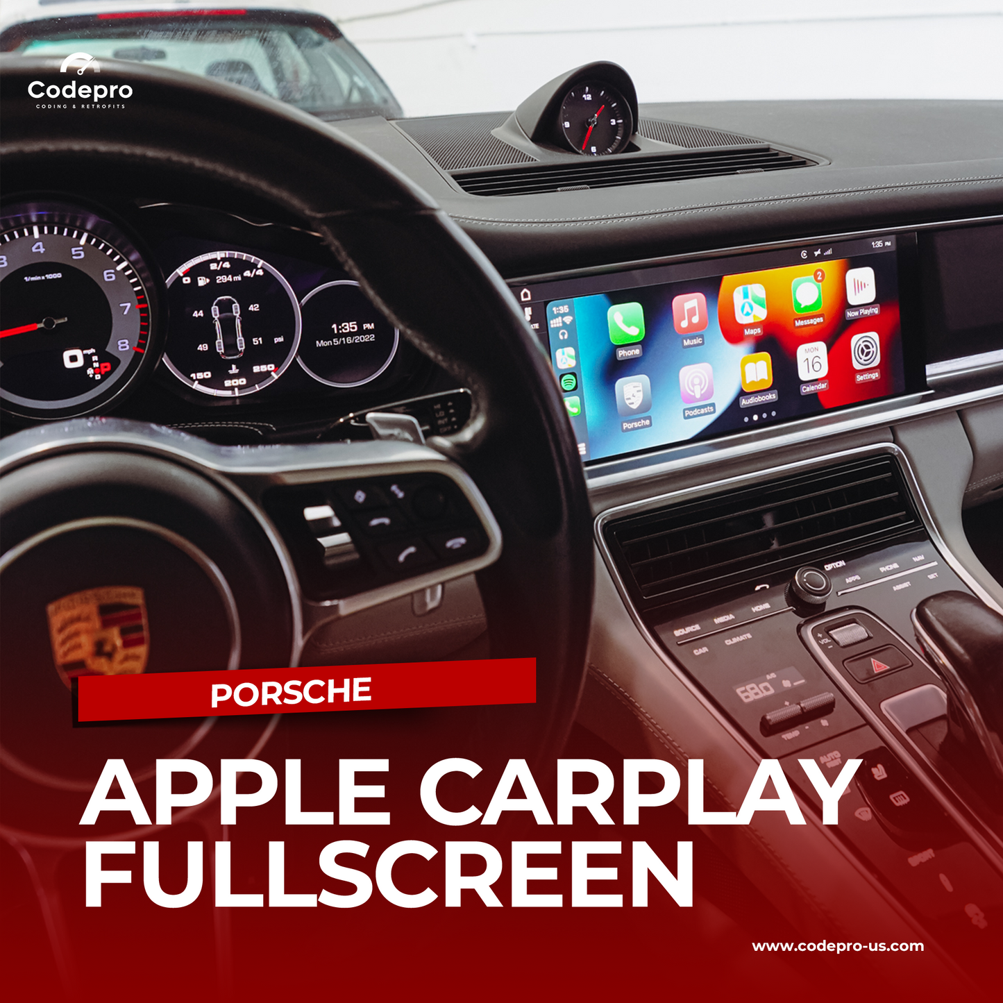 Porsche Fullscreen Apple CarPlay